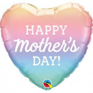 Happy Mother's Day Pastel Ombre Heart Balloon